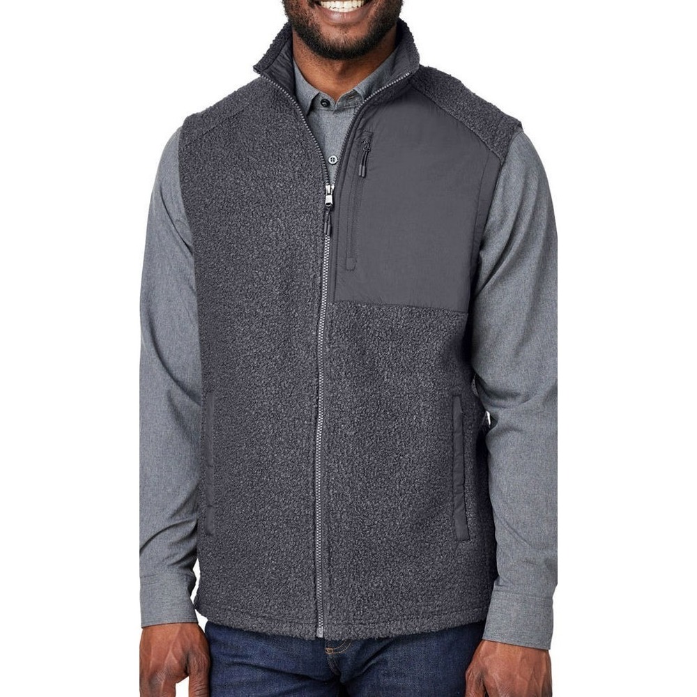 North End Men's NE714 Aura Sweater Fleece Vest - Carbon - Small
